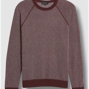 NWT Vince Men's Red Birdseye Raglan Sweater Size XL 80% wool, 20% cashmere